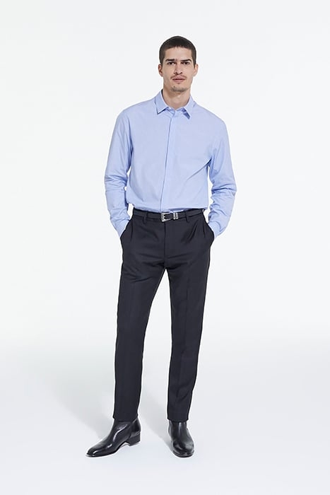 SLIM DECLINED STRIPED SHIRT WITH HIDDEN BUTTON PAD WHITE / S 3