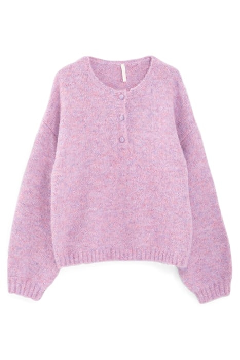 VIOLET MARL KNIT SWEATER WITH BUTTONED NECK 3