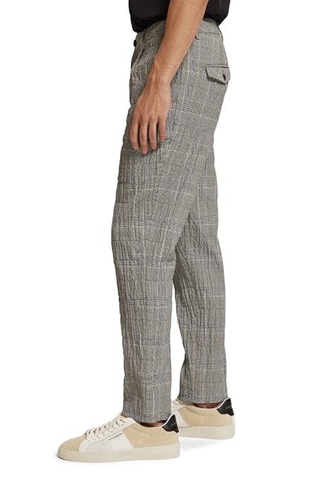 BLAKE - CHECKED COTTON-BLEND SEERSUCKER CHINO BLACK ECRU CHE 5