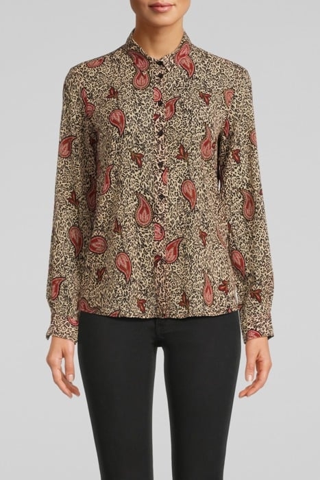 ECRU RECYCLED PAISLEY LEOPARD PRINT SHIRT 1
