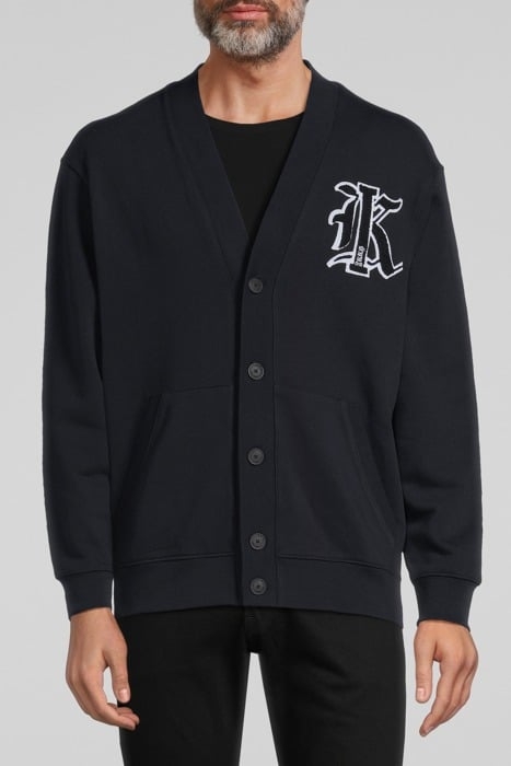 NAVY SWEATSHIRT FABRIC CARDIGAN WITH XL BADGE NAVY 1