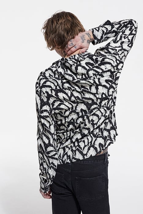FEATHER PRINT SHIRT OFF WHITE / BLACK 2