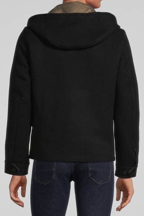 BLACK/BEIGE REVERSIBLE HOODED JACKET BLACK 2