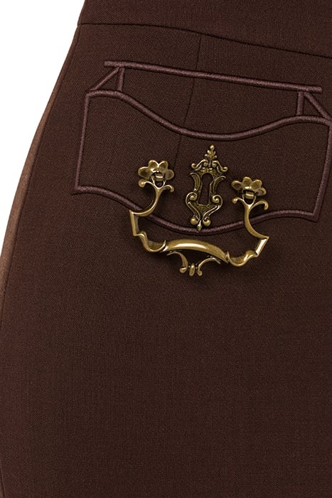 HANDLE WITH CARE CRÊPE SKIRT BROWN 4