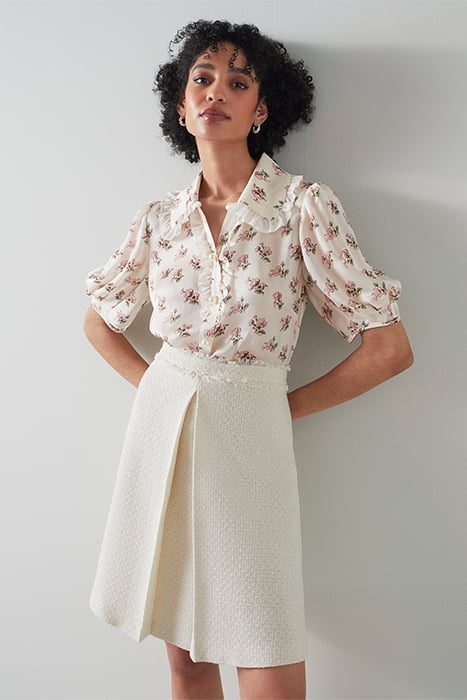 SK ADA METALLIC BOX PLEAT CREAM 1