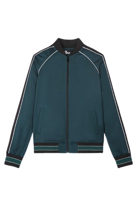 ZIP-UP SWEATSHIRT WITH RIB DETAIL GREEN NAVY 5