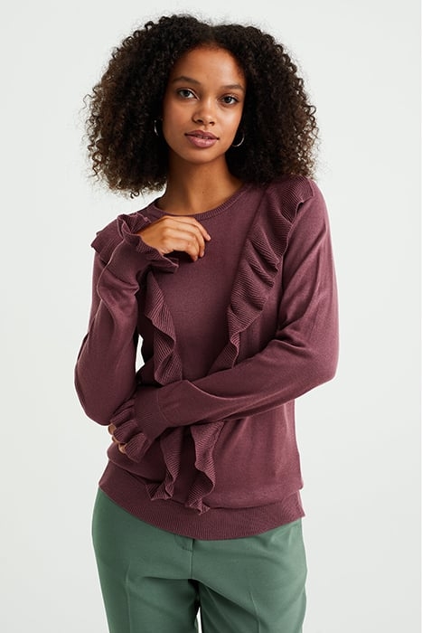 KNITTED PULLOVER DARK PURPLE 1