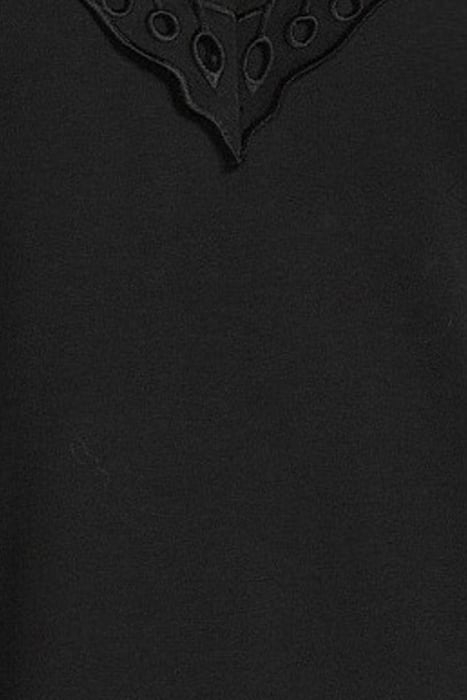 JERSEY TOP 3/4 SLEEVE JERSEY AND EMBROIDERY MIC BLACK 5