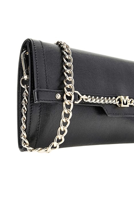 MEDIUM SATCHEL CHAIN JET BLACK CLUTCH BAG 5