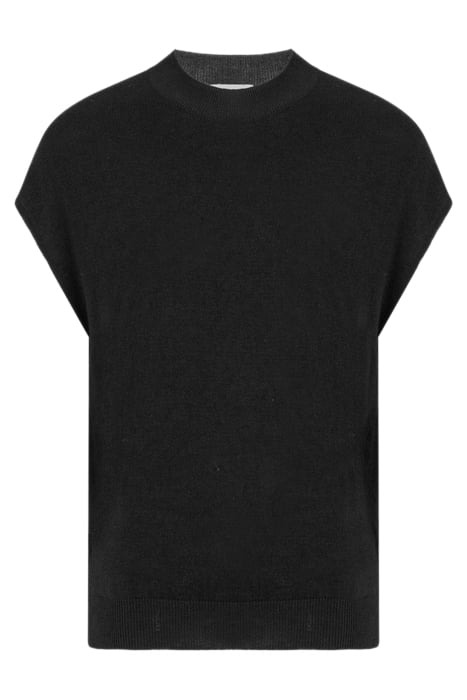 WOOD SLEEVELESS TOP BLACK 1