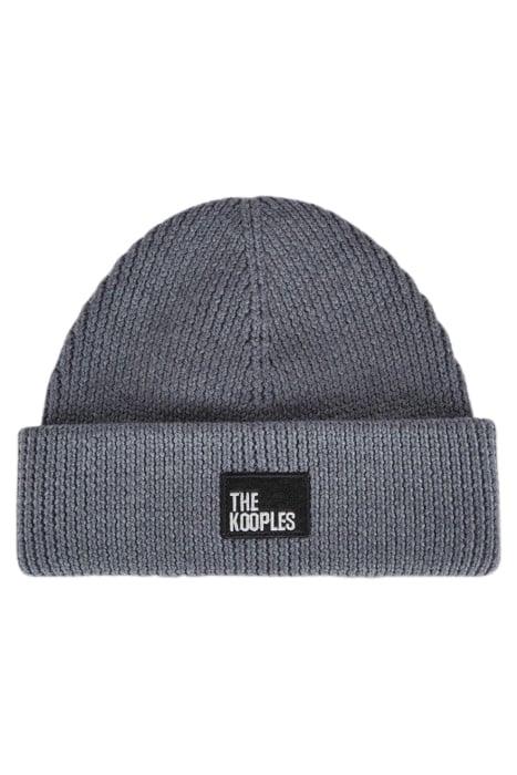 WOOL HAT WITH EMBROIDERED PATCH GREY 1