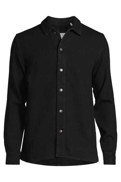 BLACK ORGANIC COTTON REGULAR OVERSHIRT BLACK 3