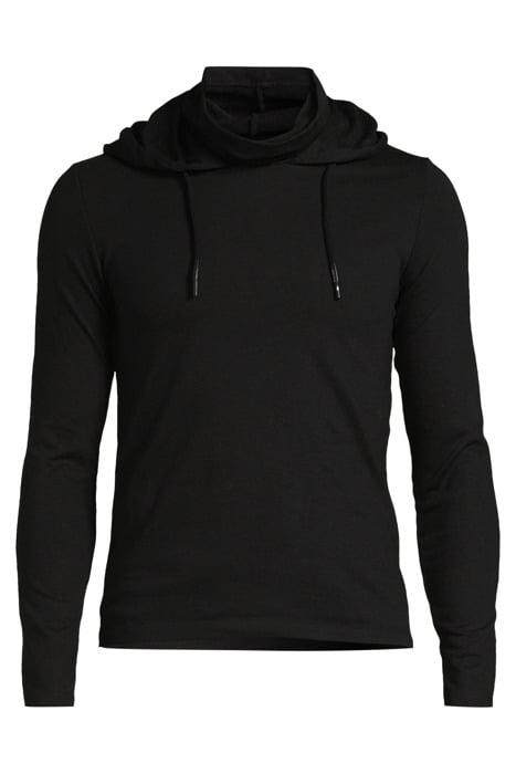 BLACK HIGH NECK HOODED T-SHIRT BLACK 3