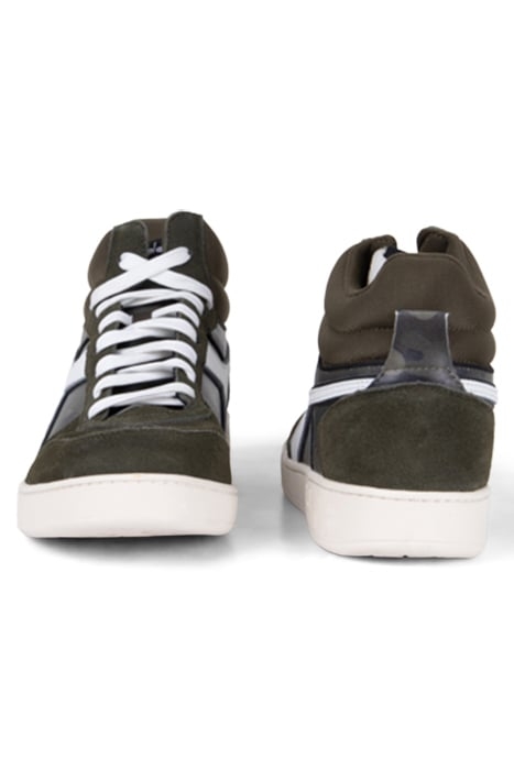 IKKS X DIADORA UNISEX KHAKI CAMOUFLAGE LEATHER TRAINERS KHAK 2
