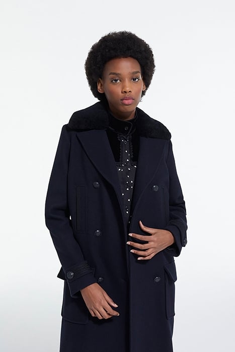 LONG CROSSOVER PEA STYLE COAT NAVY 4