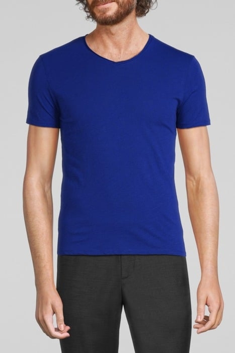 ELECTRIC BLUE ESSENTIAL V-NECK T-SHIRT BLUE 1