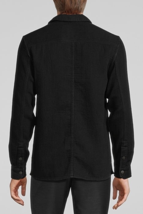 BLACK ORGANIC COTTON REGULAR OVERSHIRT BLACK 2
