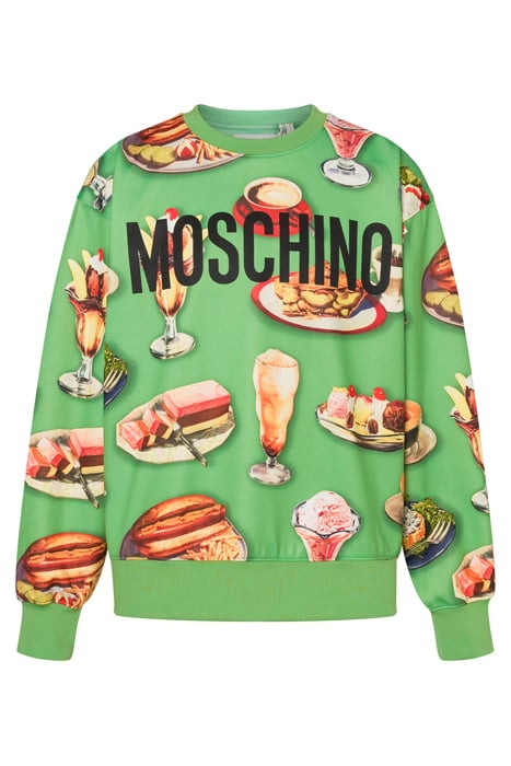 FOOD PRINT COTTON BLEND SWEATSHIRT GREEN 3