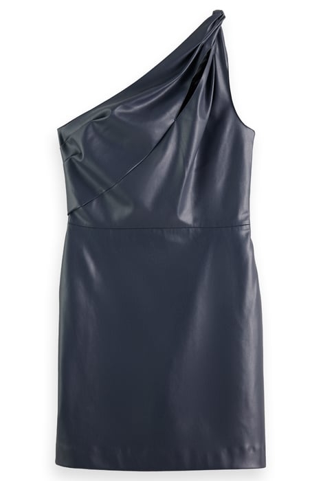 FAUX LEATHER MINI DRESS WITH DRAPE DETAIL NIGHT 1