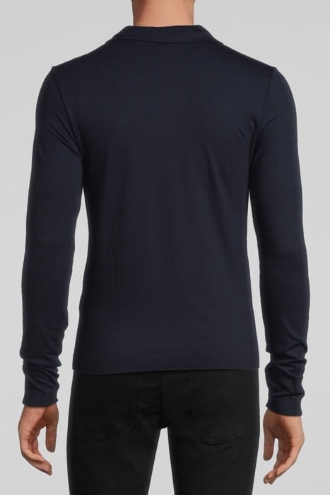 NAVY POLO SHIRT WITH ROUND TROMPE-L'OEIL COLLAR NAVY 2