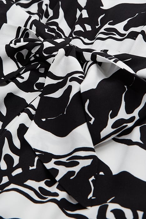 SHORT TIED DRESS WITH LONG SLEEVES BLACK / WHITE 2