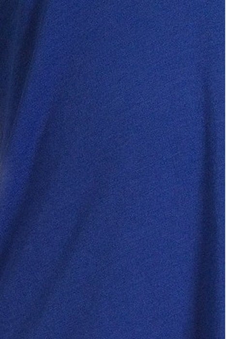 V-NECK LADDER DETAIL LOOSE FIT T-SHIRT ELECTRIC BLUE 5