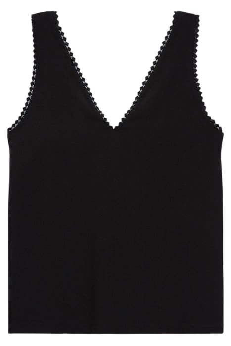 SLEEVELESS TOP WITH LACE DETAIL BLACK 1