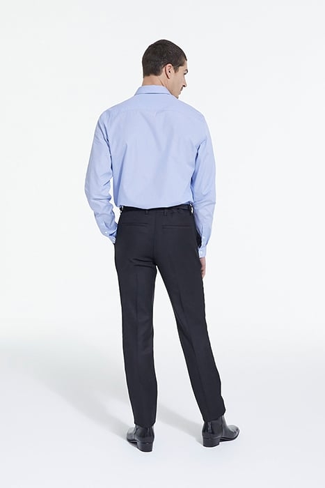 SLIM DECLINED STRIPED SHIRT WITH HIDDEN BUTTON PAD WHITE / S 4