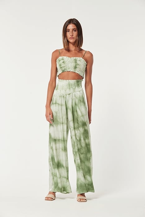 TIEDYE VISOSE GOBIO TROUSERS GREEN TIEDYE-6 1