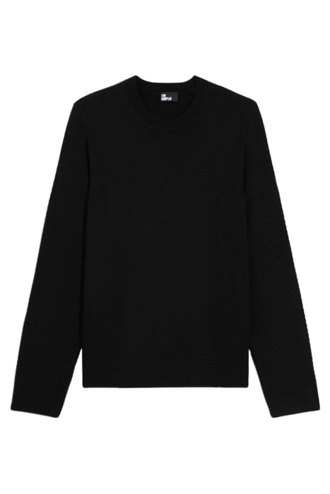 ROUND NECK SWEATER WITH POINT DETAILS ON THE SIDE BLACK 5