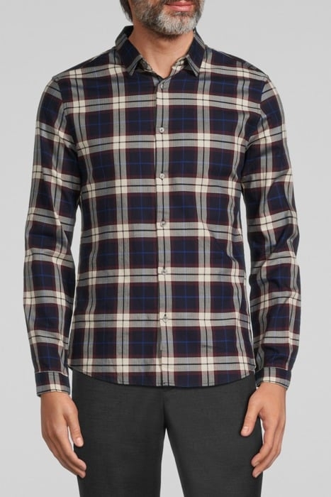 BURGUNDY CHECK SLIM SHIRT BURGUNDY 1