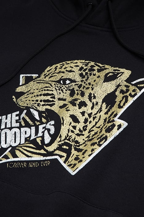 TIGER EMBROIDERED HOODED SWEATSHIRT BLACK-ANTIC GOLD 3