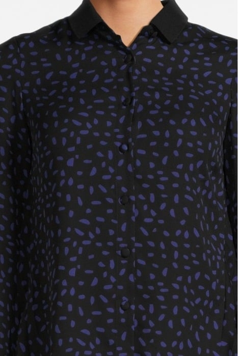 BLACK REDESIGNED POLKA DOT BLOUSE WITH PLEATED BACK 4