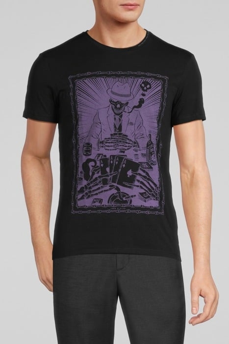 BLACK T-SHIRT WITH CARD GAME BLACK 1