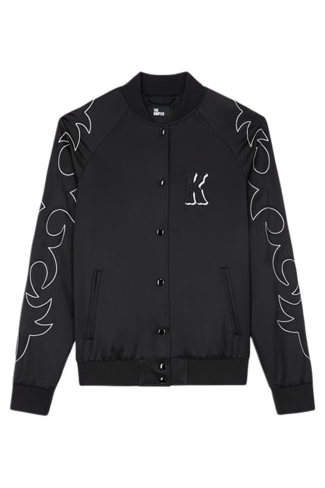 RIBBED EDGE JACKET WITH SNAP BUTTONS AND EMBROIDERED DETAILS 1