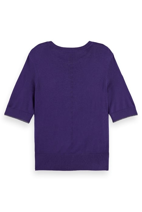 SHORT SLEEVED CREW NECK PULLOVER AUBERGINE 2
