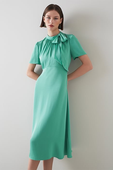 DR KLINE - TIE NECK SATIN JADE 1