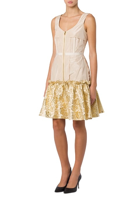 INSIDE OUT TAFFETA DRESS BEIGE 1