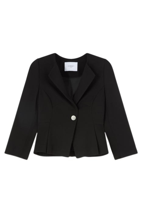 JK SKY - V NECK LAPEL JAC BLACK 3