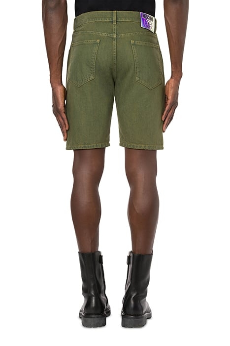 BERMUDA SHORTS IN DOUBLE SMILEY® LOGO OVERDYED DENIM GREEN 2