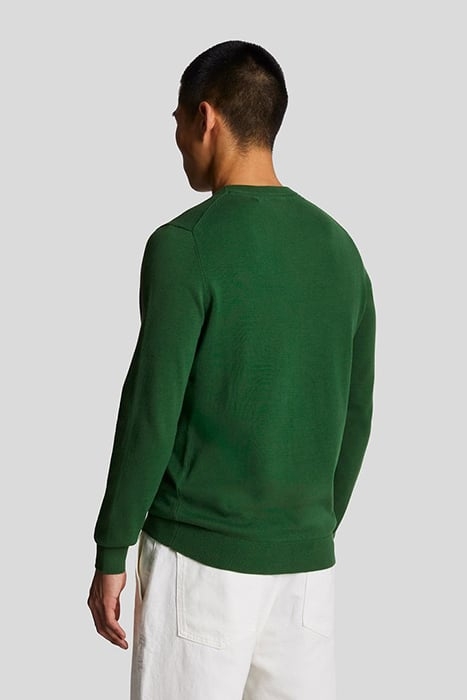 COTTON CREW NECK JUMPER ENGLISH GREEN 2