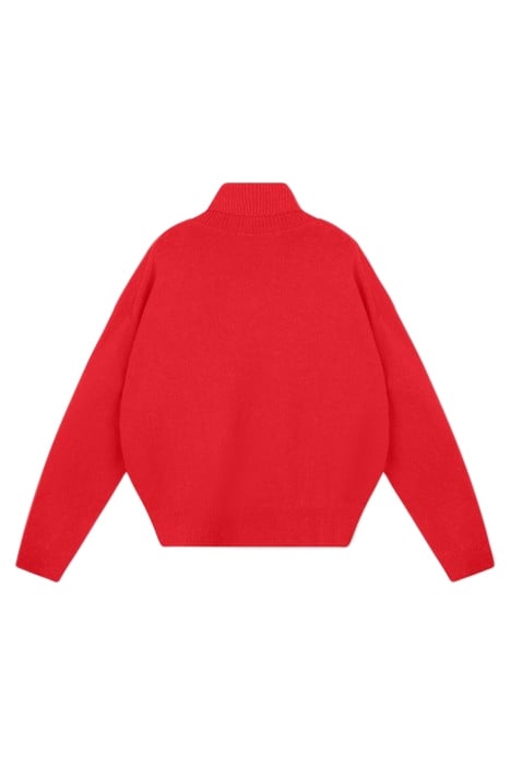 TURTLENECK SWEATER KNIT CORAL RED 5