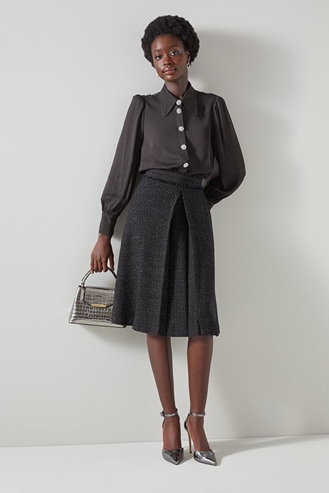 SONYA MONKEY BUTTON-DOWN SHIRT BLACK 2