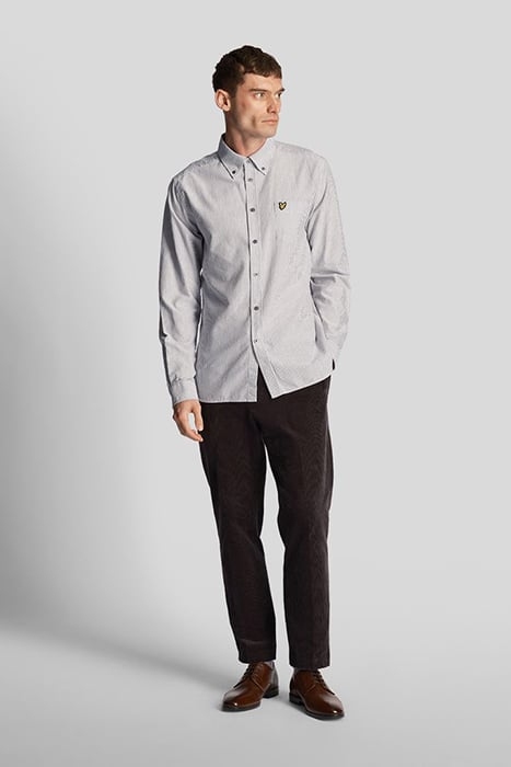STRIPE OXFORD SHIRT GUN METAL / WHITE 3