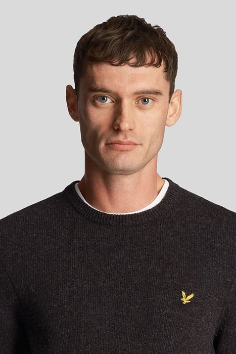 CREW NECK LAMBSWOOL BLEND JUMPER CHARCOAL MARL 5