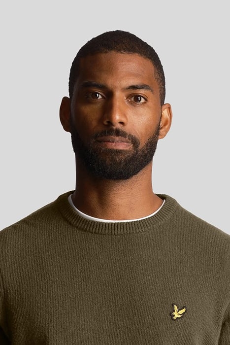 CREW NECK LAMBSWOOL BLEND JUMPER OLIVE 5