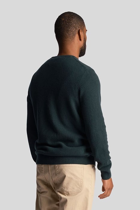 CREW NECK LAMBSWOOL BLEND JUMPER DARK GREEN MARL 2