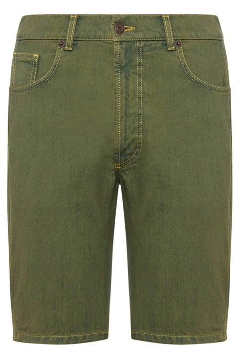 BERMUDA SHORTS IN DOUBLE SMILEY® LOGO OVERDYED DENIM GREEN 3