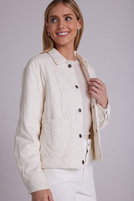TWO POCKET CROPPED QUILTED JACKET WINTER WHITE 4