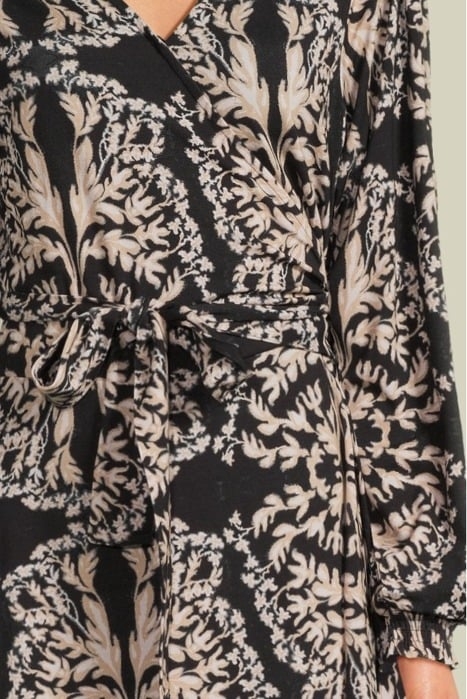 WRAP DRESS ORNAMENT PRINT BLACKS 4